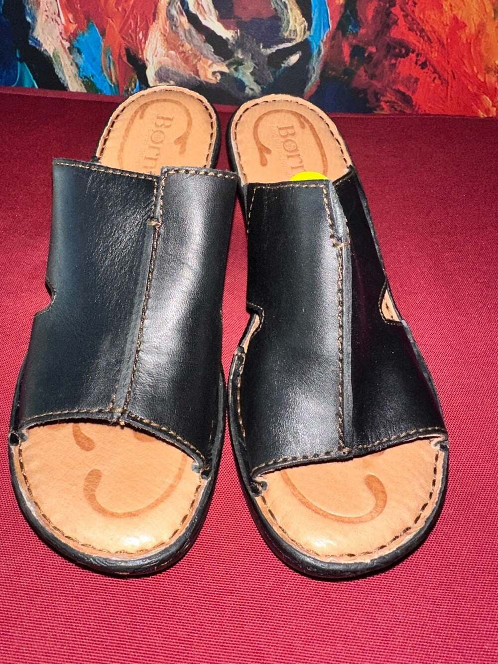 No.04 Born Women’s Flores II Slide Sandal Full-Grain Leather Sandal – Black